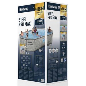 Каркасный овальный бассейн Bestway Steel Pro Max (Бествей Стил Про Макс) 488*305*107 см, песочный фильтр-насос, аксессуары Bestway (Бествей) фото 8