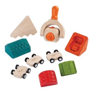 Набор для игры с тестом для лепки Город Машин, 9 предметов, дерево Plan Toys фото 2
