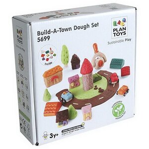 Набор для игры с тестом для лепки Город Машин, 9 предметов, дерево Plan Toys фото 3