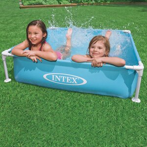 Детский каркасный бассейн Квадратный 122*30 см, голубой, клапан INTEX фото 3