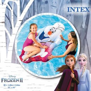 Надувной плот с ручками Снеговик Олаф - Холодное Сердце 140*104 см INTEX фото 3