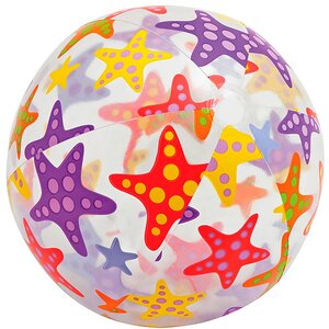 Надувной мяч Цветной с морскими звездами 61 см INTEX фото 1