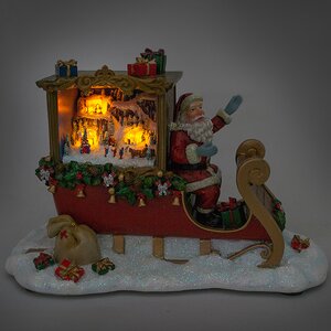 Новогодняя музыкальная композиция Рождественские сани с подарками 21 см, подсветка, батарейки Edelman фото 3