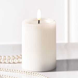 Светодиодная свеча с имитацией пламени Мокколо 10 см белая, с пультом