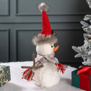 Декоративная фигура Снеговик Тоби в рождественском колпаке 29 см Kaemingk фото 5