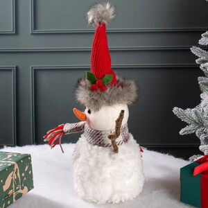 Декоративная фигура Снеговик Тоби в рождественском колпаке 29 см Kaemingk фото 7