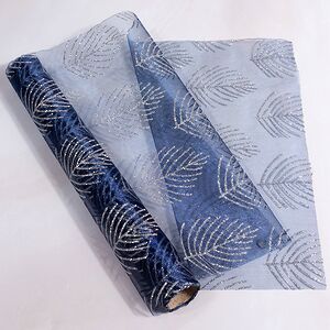 Ткань для декорирования Хрустальные веточки 35*200 см волшебный сапфир