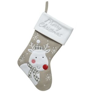 Новогодний носок Happy Christmas: Олень Рудольф 40 см