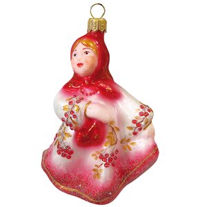 Стеклянная елочная игрушка Плясунья - Зимняя ягода 12 см, подвеска Фабрика Ариель фото 1