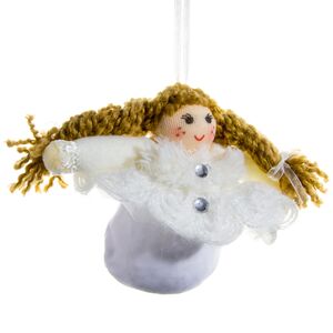 Елочная игрушка Рыжая Малышка с косичками, 15 см, подвеска