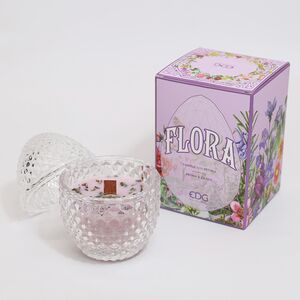 Ароматическая свеча Flora - Peony&Cassis 12 см, 20 часов горения EDG фото 1