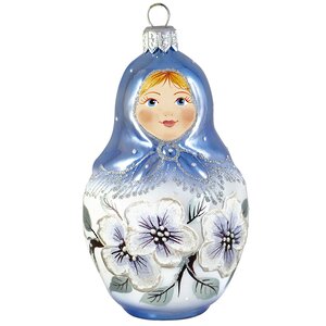 Стеклянная елочная игрушка Матрёшка - Жасмин 11 см, подвеска Фабрика Ариель фото 1