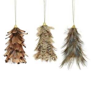 Елочная игрушка из перьев Lanzaro 10 см, подвеска Kaemingk фото 2