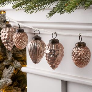 Гирлянда из стеклянных шишек Фантазия 120 см розовый бутон