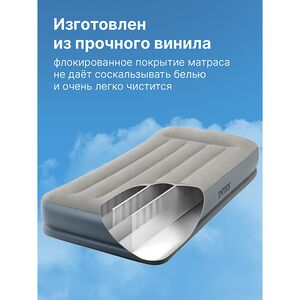 Надувной матрас с насосом Pillow Rest 99*191*30 см INTEX фото 3