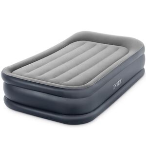 Надувная кровать с насосом Deluxe Pillow Rest 99*191*42 см серо-синяя INTEX фото 3