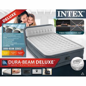 Надувная кровать с насосом Ultra Plush Heardboard 152*236*86 см INTEX фото 4