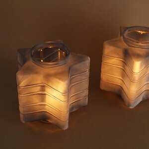 Стеклянный подсвечник Blue Frosty 23 см Kaemingk фото 4