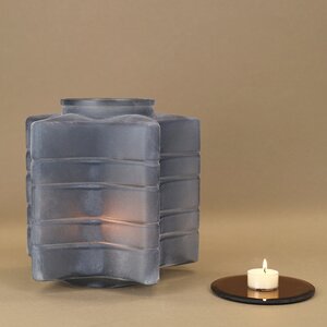 Стеклянный подсвечник Blue Frosty 23 см Kaemingk фото 5