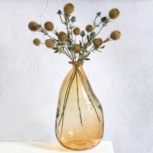 Стеклянная ваза-бутылка Олеа 36 см горчичная Kaemingk фото 4