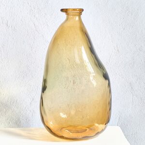 Стеклянная ваза-бутылка Олеа 36 см горчичная Kaemingk фото 2