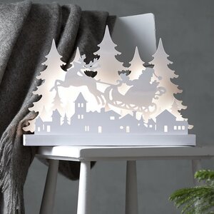 Новогодний светильник Magically Wood: Санта на санях 42*30 см, 36 теплых белых LED ламп, на батарейках Star Trading фото 1