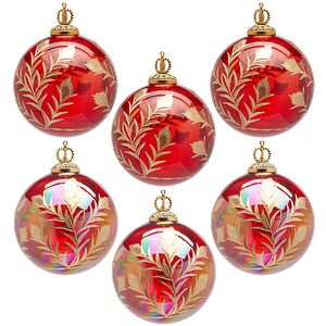 Елочные шары Rosso Prezioso 10 см, стекло, 12 шт EDG фото 1
