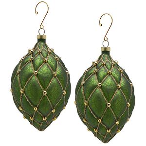 Елочные игрушки Opera Reale 15 см зеленые, 4 шт