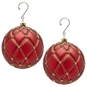 Елочные шары Opera Reale 10 см красные, 8 шт EDG фото 1