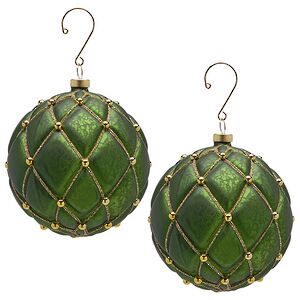 Елочные шары Opera Reale 10 см зеленые, 4 шт