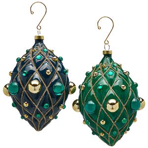 Елочные игрушки Pearl Malachite 15 см, стекло, 4 шт