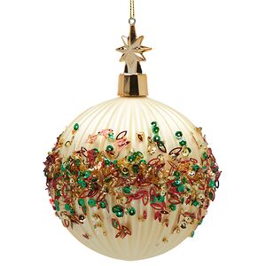 Стеклянный елочный шар Cielo Stellato 10 см золотой