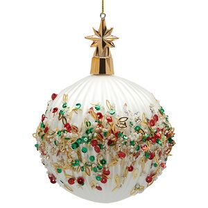 Стеклянный елочный шар Cielo Stellato 10 см белый