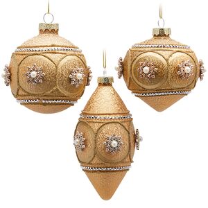 Елочные игрушки Divertissement 8 см золотой, стекло, 6 шт