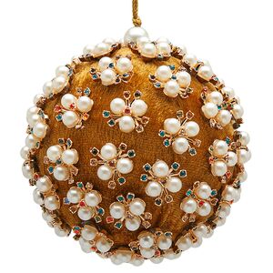 Винтажный елочный шар Velvet Opulence Orb 10 см золотой