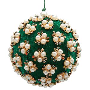 Винтажный елочный шар Velvet Opulence Orb 10 см зеленый