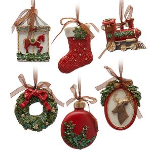 Елочные игрушки Guildford: Рождество в Нью-Йорке 9 см, 6 шт