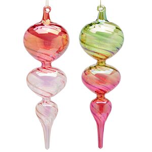 Елочные игрушки Сосульки - Murano Gradient Drops 23 см, стекло, 6 шт