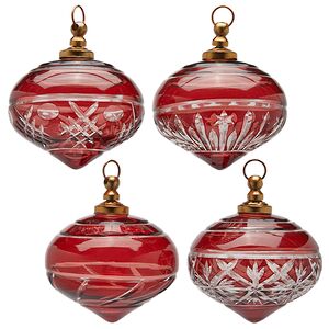 Елочные игрушки Penna in Teverina 10 см красные, стекло, 4 шт