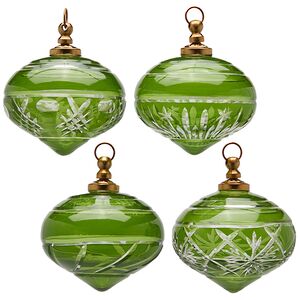 Елочные игрушки Penna in Teverina 10 см зеленые, стекло, 4 шт