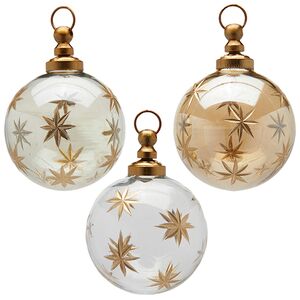 Елочные шары Cristallo Stellato - Splendore Dorato 8 см, стекло, 6 шт