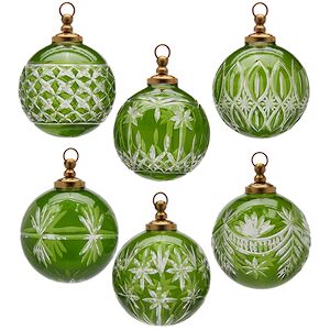 Елочные шары Noventa di Piave 10 см зеленые, стекло, 6 шт