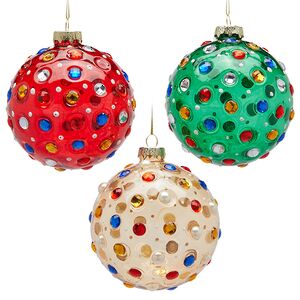 Елочные шары Pietre Preziose 10 см, стекло, 6 шт