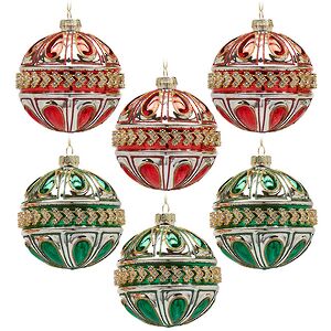 Елочные шары Palazzo Rococo 10 см, стекло, 6 шт