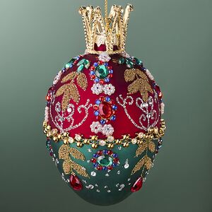 Елочная игрушка Яйцо Queen - Royal Bloom Collection 13 см, стекло