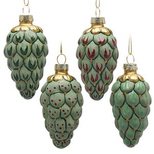 Елочные игрушки Шишки - Barleboro Lierna 9 см, стекло, 12 шт