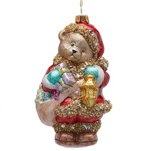 Елочная игрушка Медведь Энтони - Novello 15 см, стекло