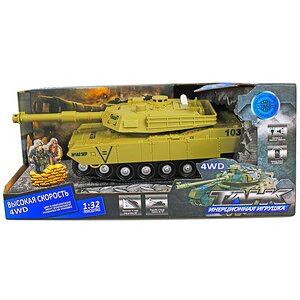 Боевой танк 1 1:32 свет звук инерционный Yako Toys фото 1