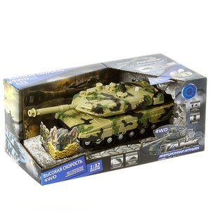 Боевой танк 4 1:32 свет звук инерционный Yako Toys фото 1