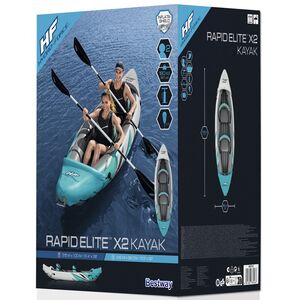 Надувная байдарка Rapid Elite-X2 двухместная 312*98 см + насос и весла Bestway фото 12